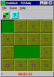 15Slide is a computer slide puzzle game for Windows.